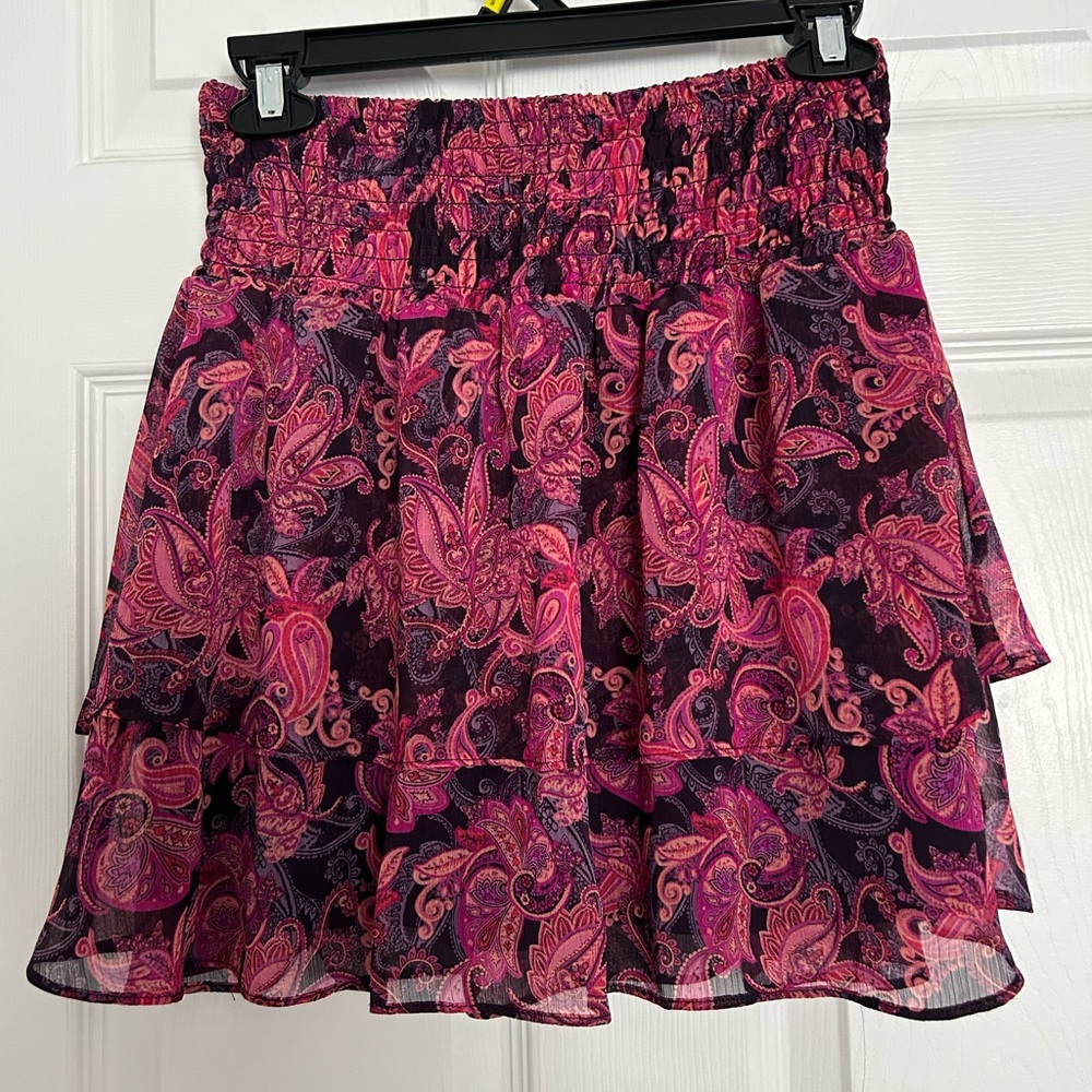 Garage Paisley Ruffle Skirt